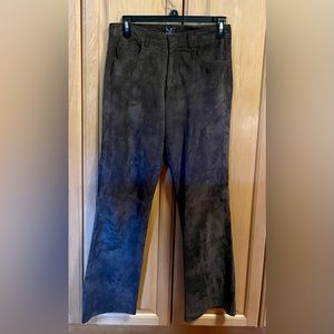 New Frontier Women's Dark Brown Suede Satin Lined Bootcut Pants Sz 2